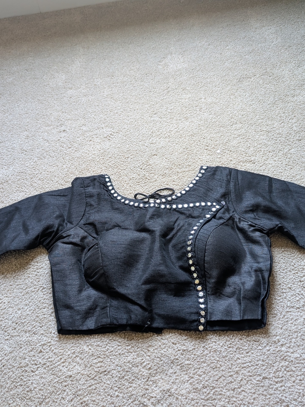 Black Embellished Women's Blouse